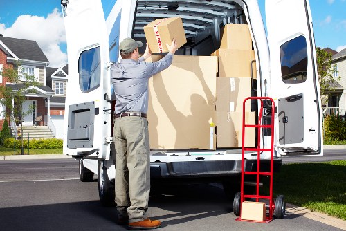 Furniture and boxes arranged for a Barking relocation service