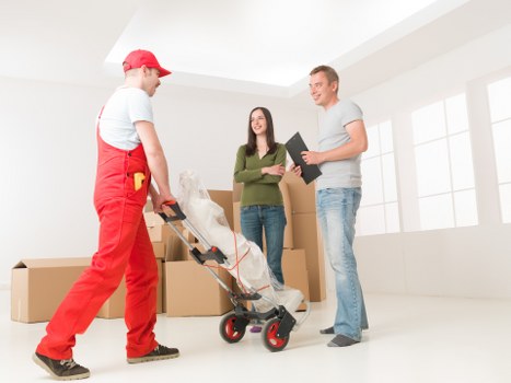 Professional movers handling a compact home removal
