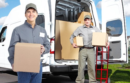 Packing supplies and labelled boxes for flat removals