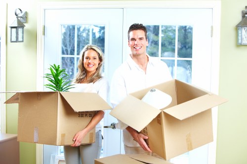 Storage unit filled with neatly stacked belongings for removals in Barking