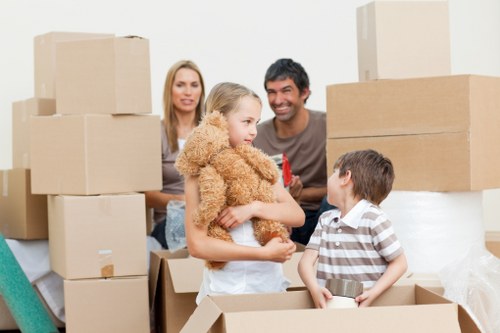 Inside a modern Barking storage unit with stacked boxes